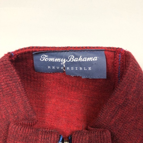 ❌SOLD❌ Tommy Bahama Reversible 1/4 Zip Sweater L - Picture 4 of 6